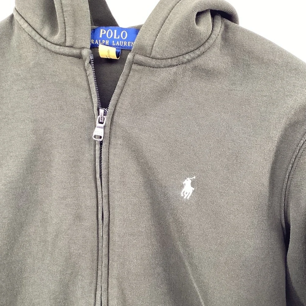 Boys Polo‎ Ralph Lauren Full Zip Hooded Sweatshirt Medium (10-12) Olive Green